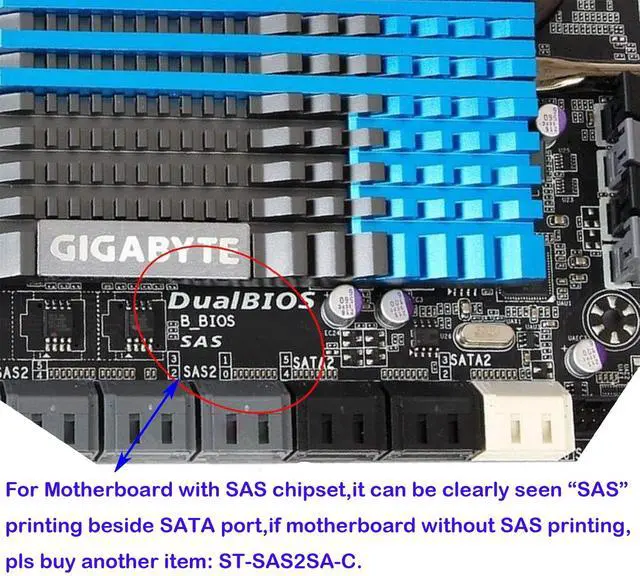 Alt view image 3 of 4 - 2pcs SAS to SATA Converter,SFF-8482 29Pin SAS HDD to Motherboard 22Pin SATA Adapter Angled Card Motherboard Required with SAS Hybrid Controller