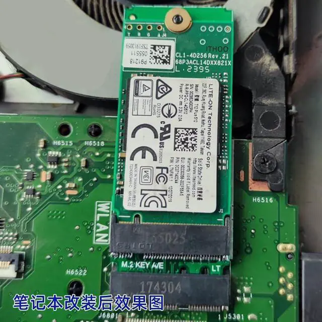Alt view image 4 of 4 - M.2 (NGFF) 2280 NVME SSD to M2 A/E Key Port Card (Only Provide PCIe 1X Lane)