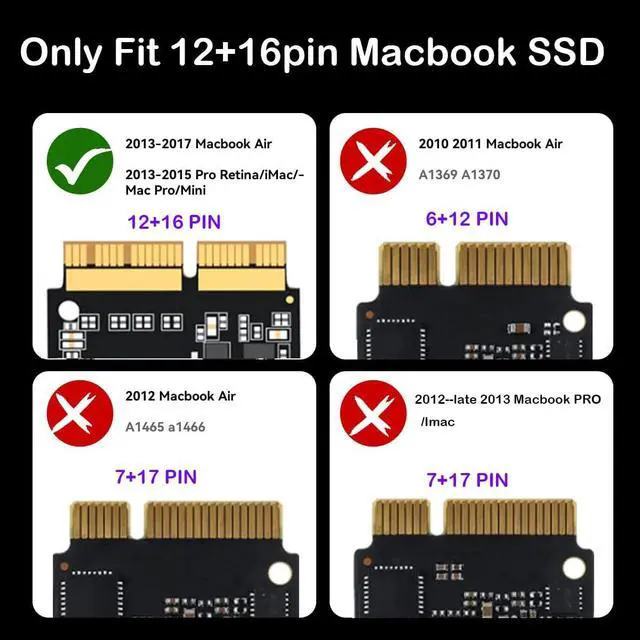 Alt view image 6 of 7 - USB 3.2 External Case,USB Type C Enclosure,Compatible with 28Pin MacBook Air(Mid 2013-2016) and PRO(Late 2013 - Mid 2015) SSD,Support nVME with ST-NGFF2013 (Silver)