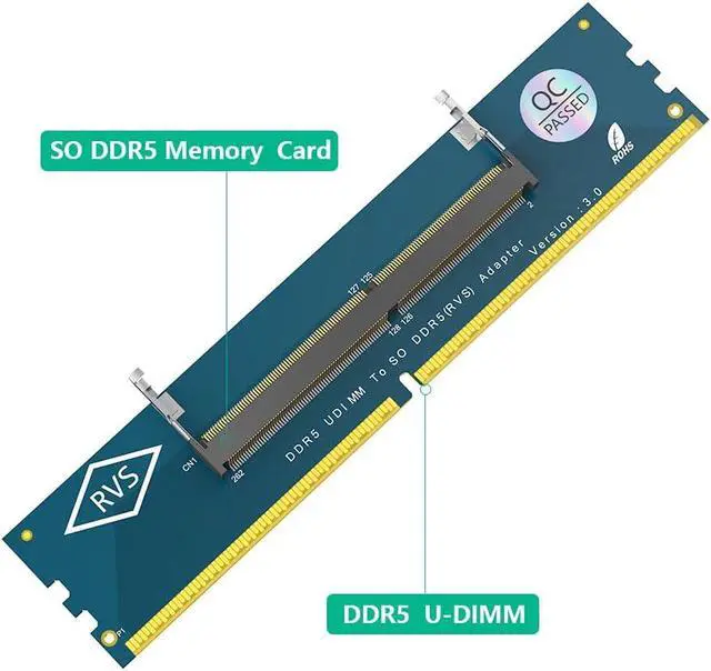 Alt view image 3 of 6 - DDR5 Adapter, DDR5 SO-DIMM to U-DIMM Converter for Desktop Memory Tester