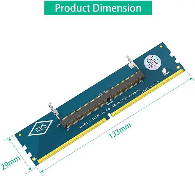 Alt view image 4 of 6 - DDR5 Adapter, DDR5 SO-DIMM to U-DIMM Converter for Desktop Memory Tester