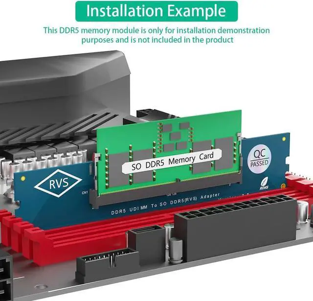 Alt view image 6 of 6 - DDR5 Adapter, DDR5 SO-DIMM to U-DIMM Converter for Desktop Memory Tester
