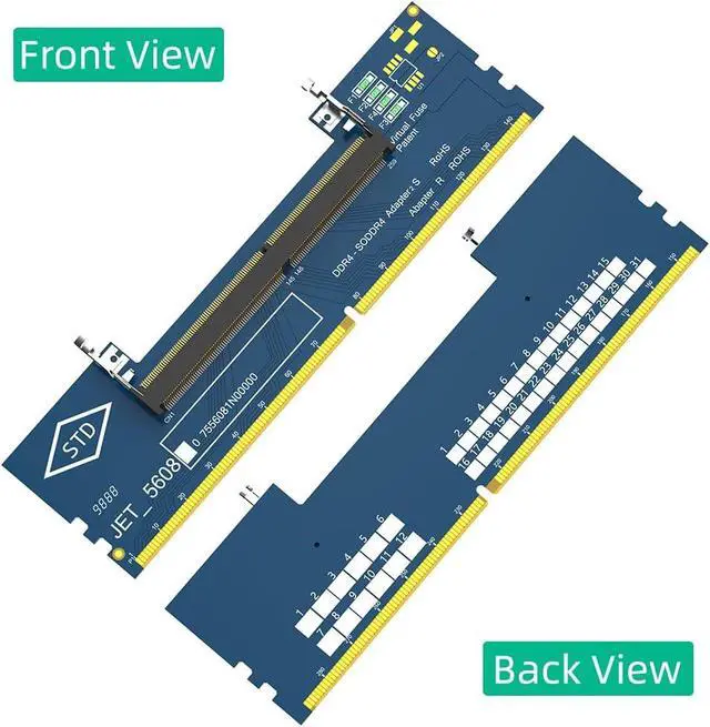 Alt view image 2 of 6 - Laptop DDR4 RAM to Desktop Adapter Card, SO DIMM DDR4 Converter for Destktop Memory Tester