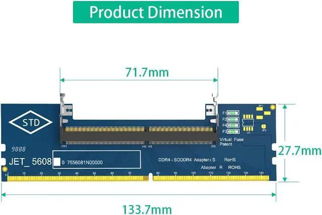 Alt view image 4 of 6 - Laptop DDR4 RAM to Desktop Adapter Card, SO DIMM DDR4 Converter for Destktop Memory Tester