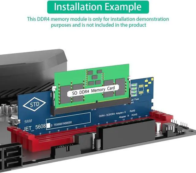 Alt view image 6 of 6 - Laptop DDR4 RAM to Desktop Adapter Card, SO DIMM DDR4 Converter for Destktop Memory Tester