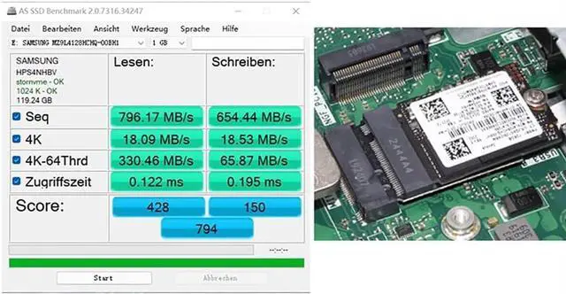 Alt view image 5 of 5 - M.2 (NGFF) NVME 2230 SSD to M2 A/E Key Port Card (Only Support 2230 nVME SSD)