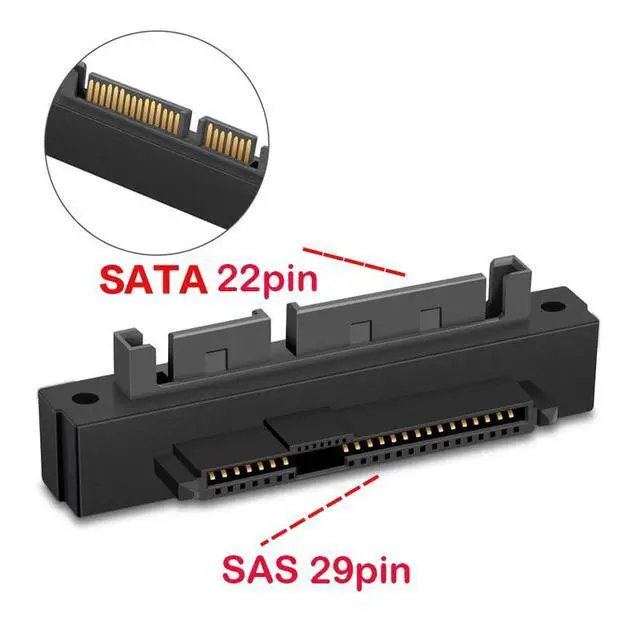 Alt view image 2 of 4 - 2pcs SAS to SATA Converter,SFF-8482 29Pin SAS HDD to Motherboard 22Pin SATA Adapter Angled Card Motherboard Required with SAS Hybrid Controller