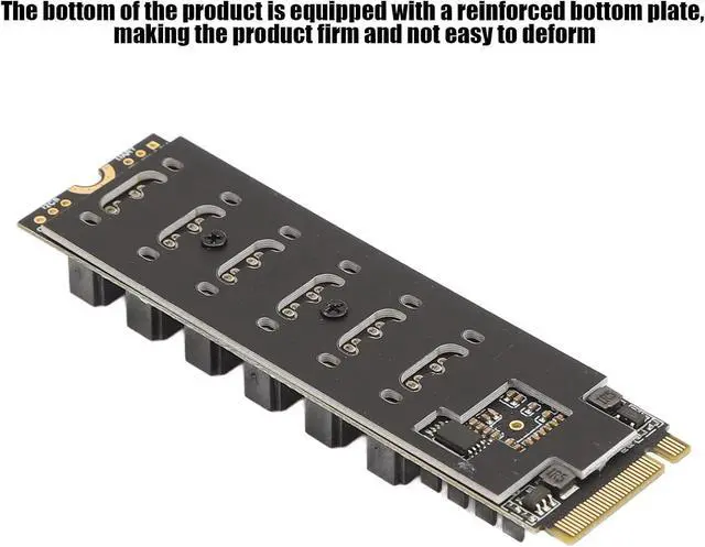 Alt view image 3 of 6 - M.2 to SATA3 Adapter Card, M.2 M-Key PCIe to 6 Ports SATA 6Gbps Expansion Card ASM1166 with Smart LED Indicator
