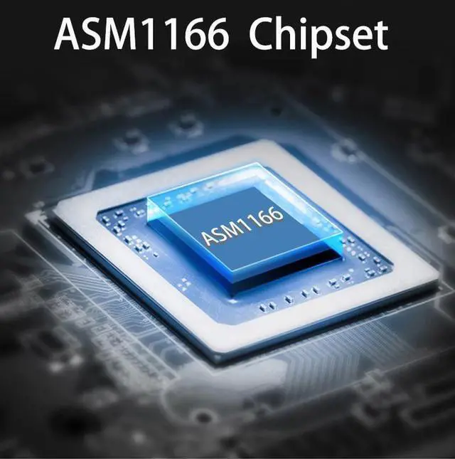 Alt view image 6 of 6 - M.2 to SATA3 Adapter Card, M.2 M-Key PCIe to 6 Ports SATA 6Gbps Expansion Card ASM1166 with Smart LED Indicator