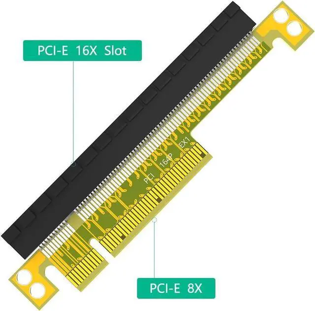 Alt view image 4 of 5 - PCI-E PCIe Express 8X to 16X Riser Extension Card Upward