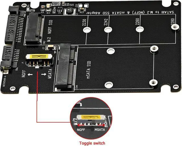 Alt view image 2 of 6 - 2-in-1 M.2 SATA to USB Type C Adapter - Supports mSATA and NGFF B Key SATA III SSD
