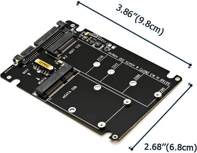 Alt view image 3 of 6 - 2-in-1 M.2 SATA to USB Type C Adapter - Supports mSATA and NGFF B Key SATA III SSD