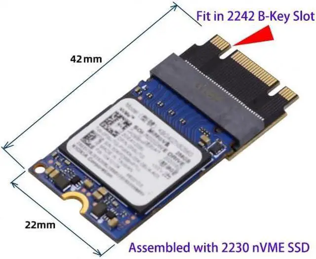 Alt view image 3 of 5 - NGFF 2230 to 2242 Extension Card,M.2 NVME M-Key 2230 As B+M Key 2242 SSD,Compatible with ThinkPad X270 X280 T470 T480 T580 L480 L580 P52S T14s, ST4280-B