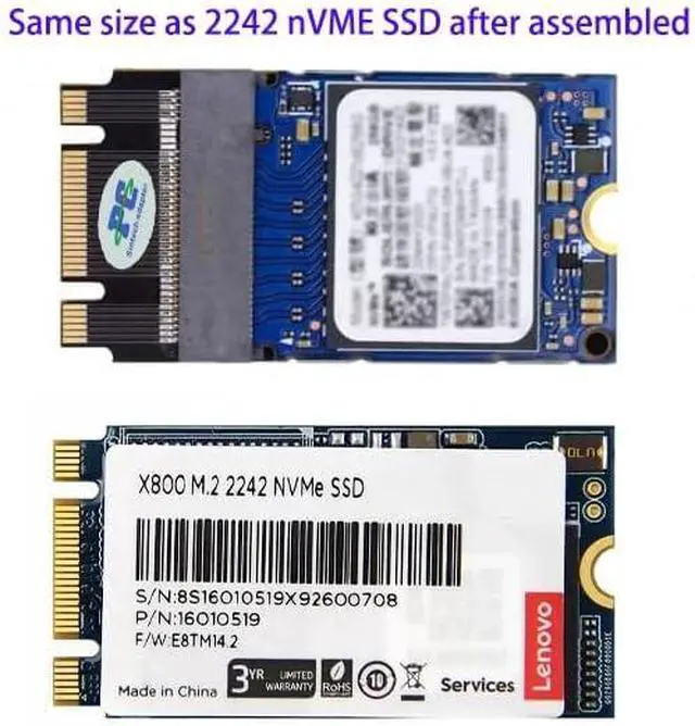 Alt view image 4 of 5 - NGFF 2230 to 2242 Extension Card,M.2 NVME M-Key 2230 As B+M Key 2242 SSD,Compatible with ThinkPad X270 X280 T470 T480 T580 L480 L580 P52S T14s, ST4280-B