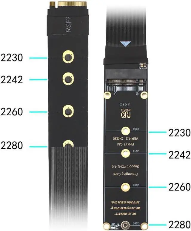 Alt view image 3 of 4 - M.2 NVME Extender,NGFF M-Key PCIe SSD Extention Card with 180Degree Soft-PCB Cable 30CMS