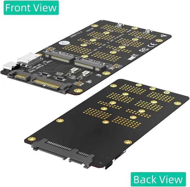 Alt view image 7 of 7 - Combo M.2 NVMe SSD to Oculink SFF-8611/8612,NGFF SATA to SATA Adapter Card