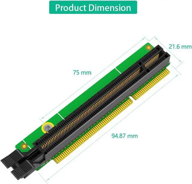 Alt view image 4 of 7 - PCIe 16x Riser Card, PCI-e Express 16x Riser Card, 5C50W00877 Network Adapter Card Replacement for Tiny6 P340 P350 M90Q P620 P1000