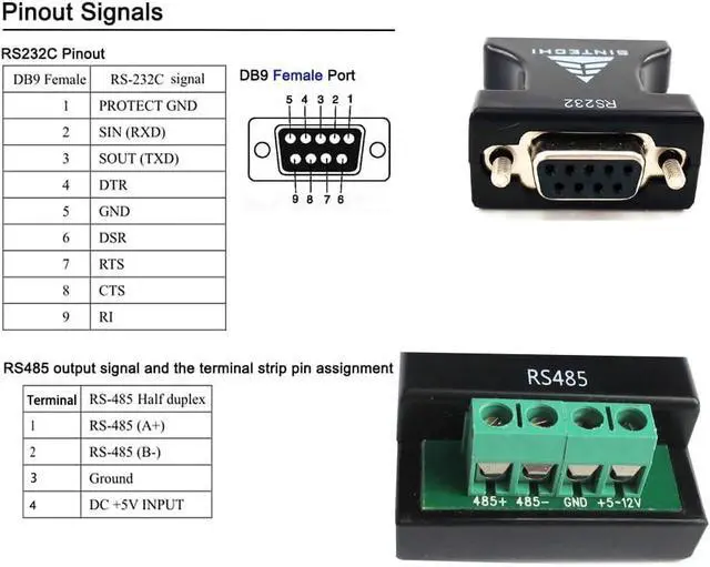 Alt view image 5 of 6 - 232 to 485,RS232 Serial to RS485 Communication Data Converter Adapter