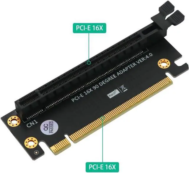 Alt view image 3 of 5 - PCIe 16x Riser Card,PCI-e Express 4.0 16X Male to Female Extension Card for 1U / 2U Server Case GPU Graphics Card
