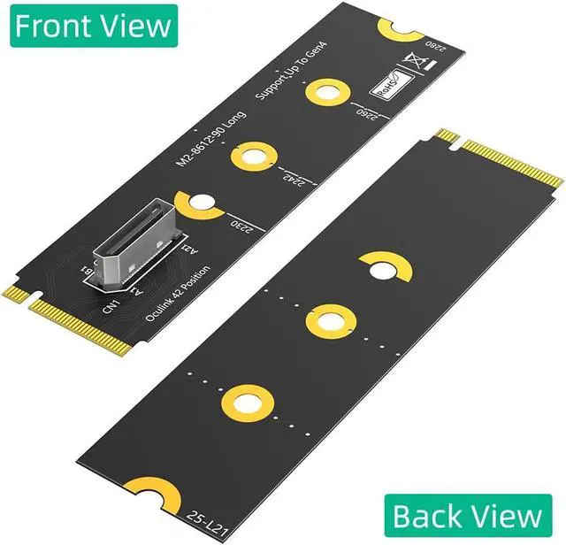 Alt view image 3 of 7 - Oculink SFF-8611/8612 to M.2 NVMe M-Key Interface Adapter Card (90B Degree)