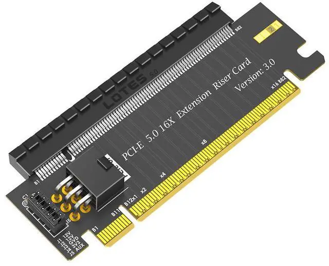 Main image of PCIe 16x Riser Card,PCI-e Express 5.0 X16 Male to Female Extension Card With 6Pin ATX Connector for 2U Server Case GPU Graphics Card