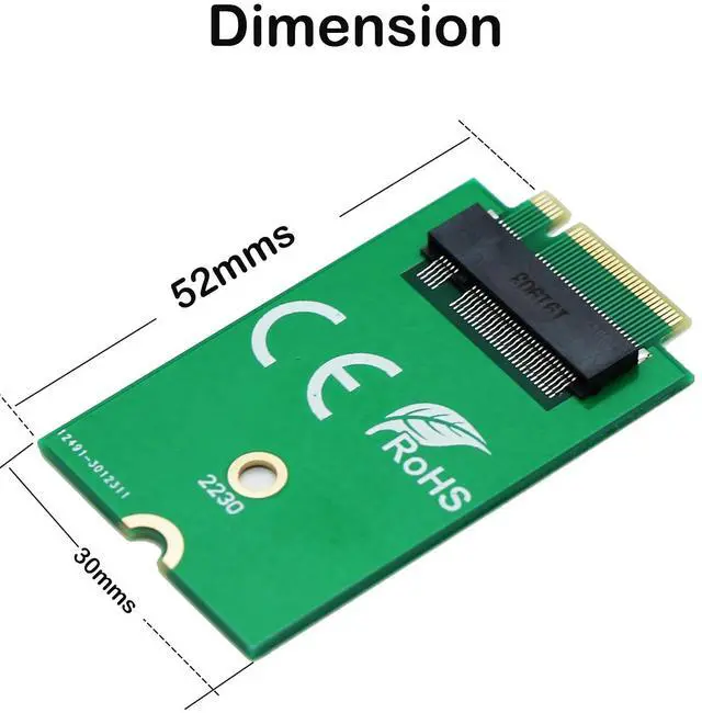 Alt view image 2 of 5 - M.2 (NGFF) B Key 3042/2242 Module to 3052 Adapter Card for CDMA GPS LTE 3G/4G/5G Module