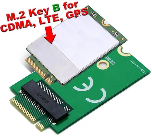 Alt view image 4 of 5 - M.2 (NGFF) B Key 3042/2242 Module to 3052 Adapter Card for CDMA GPS LTE 3G/4G/5G Module