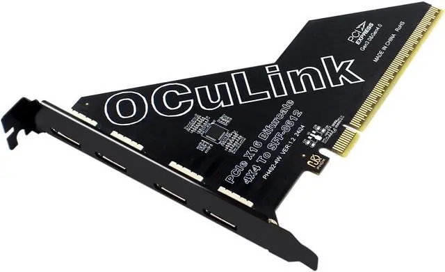 Alt view image 2 of 5 - PCIe 4.0 16x to Quad Oculink 4I,PCIe Bifurcation x16 to x4x4x4x4 Split Oculink SFF-8611/8612 Adapter Card for eGPU Dock Mimi Pc