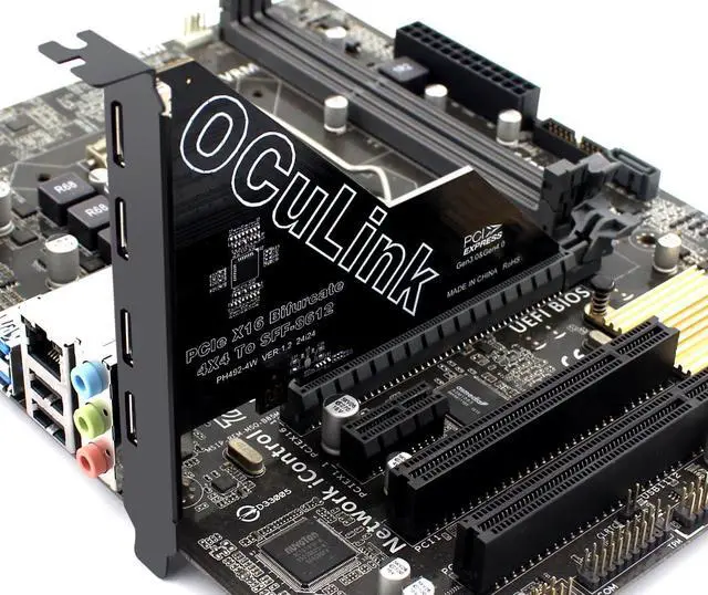 Alt view image 4 of 5 - PCIe 4.0 16x to Quad Oculink 4I,PCIe Bifurcation x16 to x4x4x4x4 Split Oculink SFF-8611/8612 Adapter Card for eGPU Dock Mimi Pc
