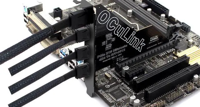 Alt view image 5 of 5 - PCIe 4.0 16x to Quad Oculink 4I,PCIe Bifurcation x16 to x4x4x4x4 Split Oculink SFF-8611/8612 Adapter Card for eGPU Dock Mimi Pc