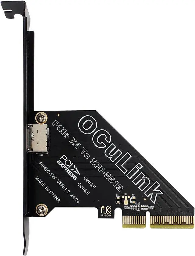 Alt view image 3 of 5 - PCIe 4.0 x4 to Oculink,Oculink SFF-8611 to PCI-e Adapter Card with Low Profile Bracket for eGPU Dock Mimi Pc