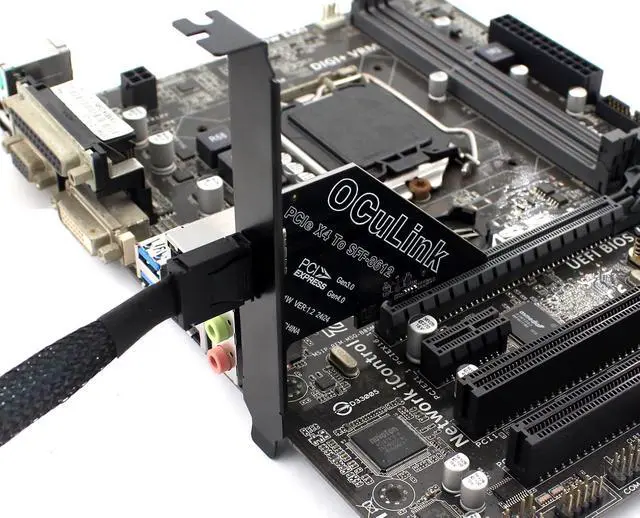 Alt view image 5 of 5 - PCIe 4.0 x4 to Oculink,Oculink SFF-8611 to PCI-e Adapter Card with Low Profile Bracket for eGPU Dock Mimi Pc