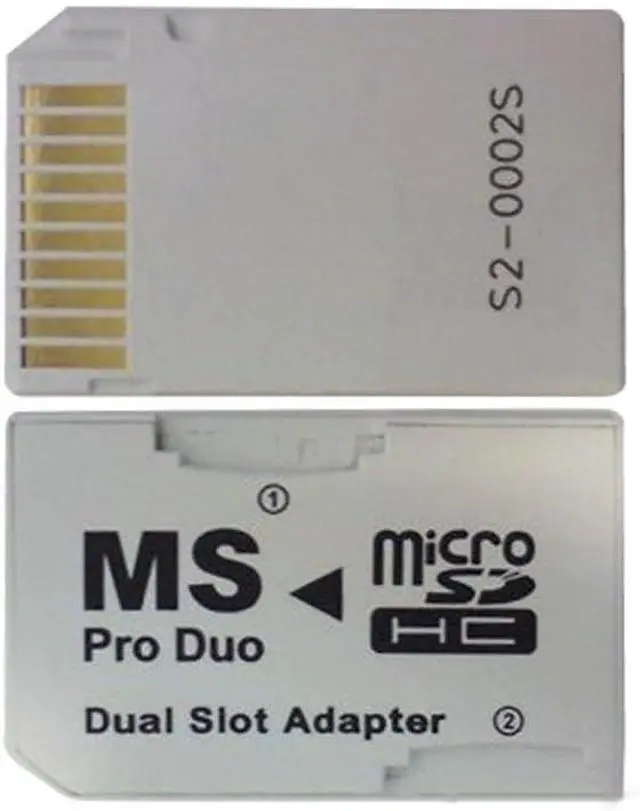 Alt view image 3 of 3 - MicroSDHC to MS PRO Duo Adapter. Converts Two MicroSD or MicroSDHC Cards to MS PRO Duo CR5400 CR-5400,Compatible with PSP 1000/2000/3000 Card