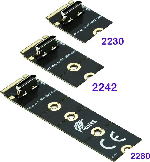 Alt view image 4 of 4 - Oculink SFF-8611/8612 to M.2 NVMe M-Key Interface Adapter Card