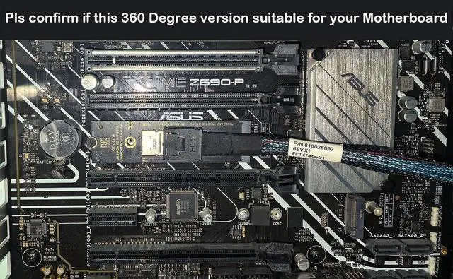 Alt view image 6 of 6 - Oculink SFF-8611/8612 to M.2 NVMe M-Key Interface Adapter Card (360 Degree)