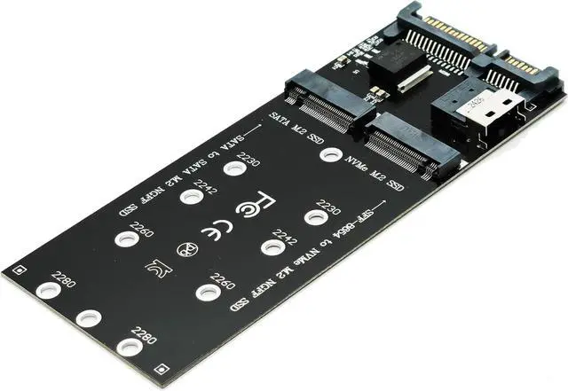 Main image of Combo M.2 NVMe SSD to SFF-8654 Slimline SAS(PCIe),NGFF to SATA Adapter Card (Not Support NVEM SSD to SATA or M.2SATA to SFF-8654)