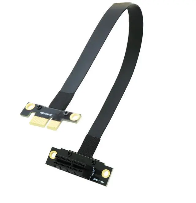 Alt view image 2 of 4 - PCIe X1 4.0 Riser Cable,PCI-Express 1X Male to Female Extension Cable PCI-e Angled Extender 20cms
