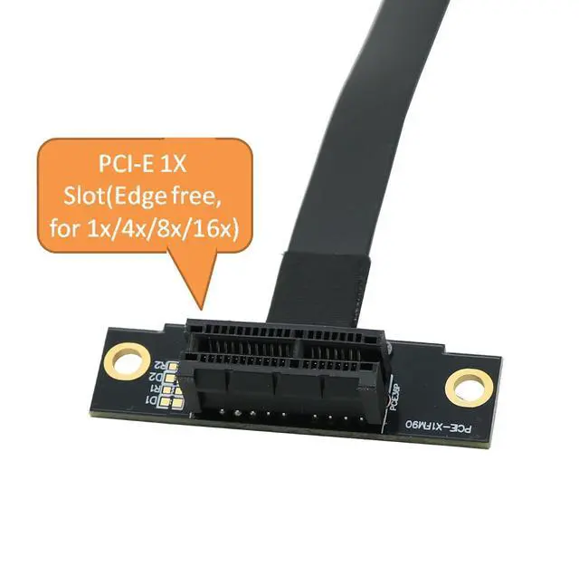 Alt view image 3 of 4 - PCIe X1 4.0 Riser Cable,PCI-Express 1X Male to Female Extension Cable PCI-e Angled Extender 20cms