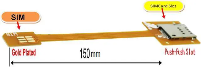 Alt view image 4 of 4 - Standard UIM SIM SIM Card Male to Female Extension Flat FPC Cable Extender 15cm