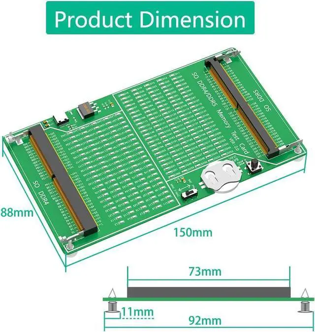 Alt view image 5 of 6 - Laptop DDR4/5 Memory Tester Card, SO DDR4/DDR5 Diagnosis Card, PCB Circuit Test Tool for Laptop DDR4/5 Memory Stick