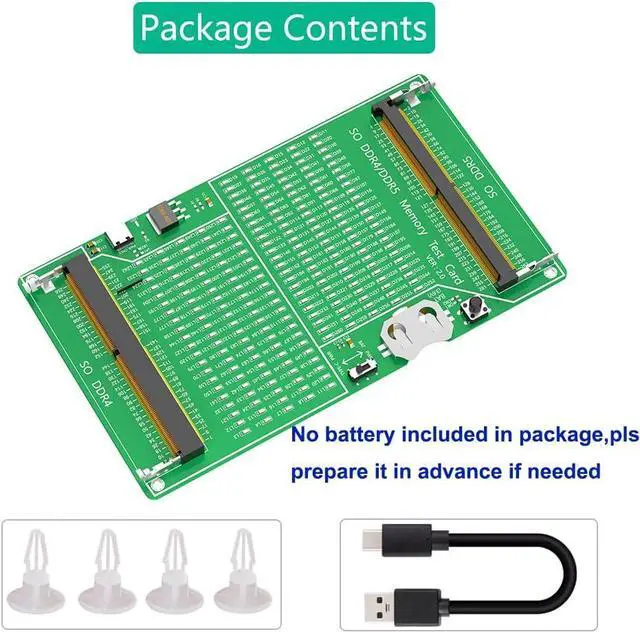 Alt view image 6 of 6 - Laptop DDR4/5 Memory Tester Card, SO DDR4/DDR5 Diagnosis Card, PCB Circuit Test Tool for Laptop DDR4/5 Memory Stick