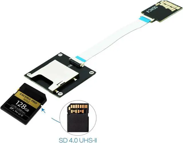Alt view image 4 of 7 - SD SDXC UHS-II Male to Female Extension Card with 9CM Flex Cable,Support SD/SDHC/SDXC UHS-II UHS-I V30 V60 V90