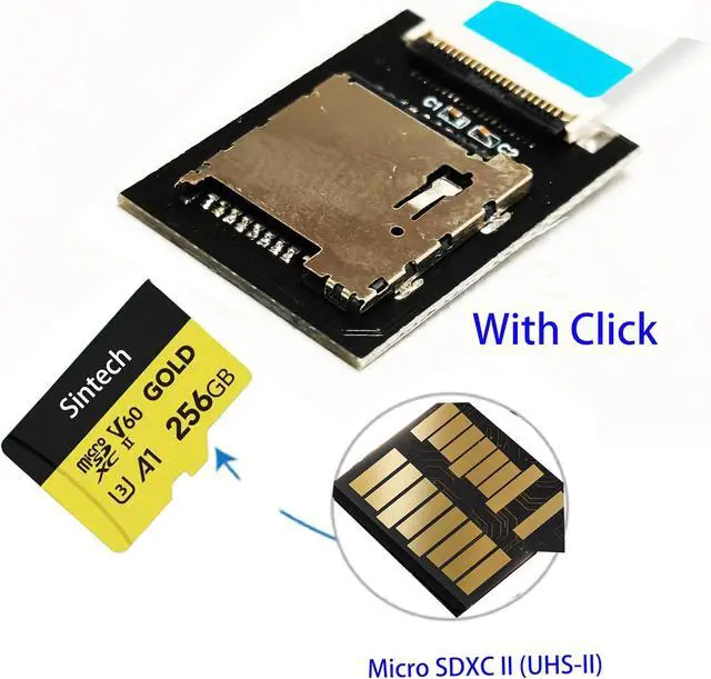 Alt view image 5 of 7 - SD SDXC UHS-II to Micro SDXC Extension Card with 9CM Flex Cable,Support Micro SD/SDHC/SDXC UHS-I UHS-II V30 V60 V90