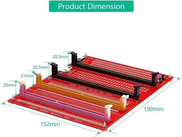 Alt view image 4 of 6 - 4in1 Combo DDR3/4/5 RDIMM/UDIMM Memory Tester, Desktop Computer DDR3 DDR4 DDR5 RDIMM/UDIMM Memory Test Card with LED Indicators