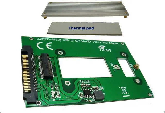 Alt view image 2 of 3 - U.2 SFF-8639 to M.2 nVME SSD Adapter Card