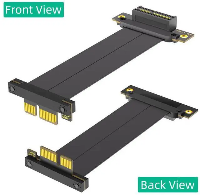 Alt view image 2 of 6 - PCIe X1 4.0 Riser Cable,PCI-Express 1X Male to Female Extension Cable PCI-e Dual Angled Extender 20cms