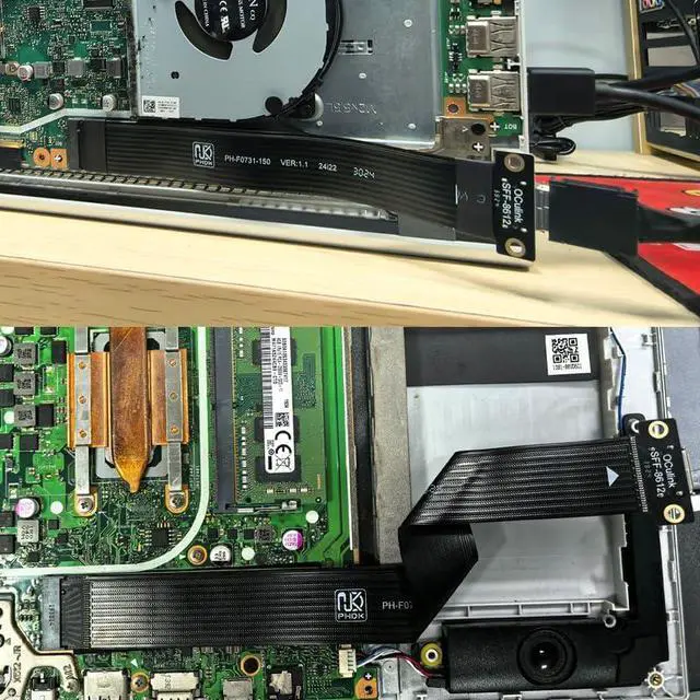 Alt view image 6 of 6 - M.2 M-Key 2230/42/80 to Oculink SFF-8612 SFF-8611 Adapter Card with Flexible Cable 15cms