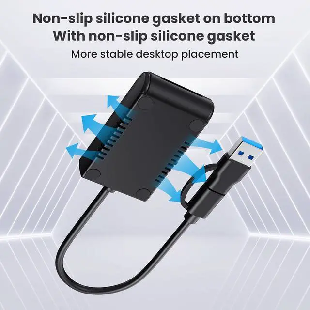 Alt view image 3 of 6 - NVME to USB 3.0 Docking Station,M.2 SATA SSD to Type C Portable External Enclosure for Both M.2 (M Key) NVMe SSD and (B+M Key) SATA-Based SSD Compatible with Thunderbolt 4/3(Single Cable)