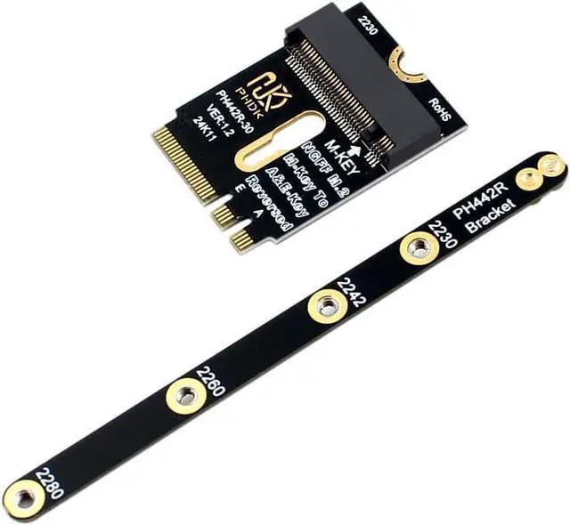 Alt view image 2 of 5 - M.2 (NGFF) 2230 2242 2280 NVME SSD to M2 A/E Key Port Card (Only Provide PCIe 1X Lane)