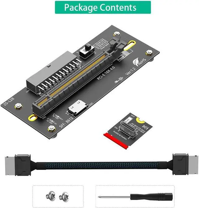 Alt view image 7 of 7 - M.2 M-Key 2230 to PCI-e 4.0 X16 with Oculink Extension Cable